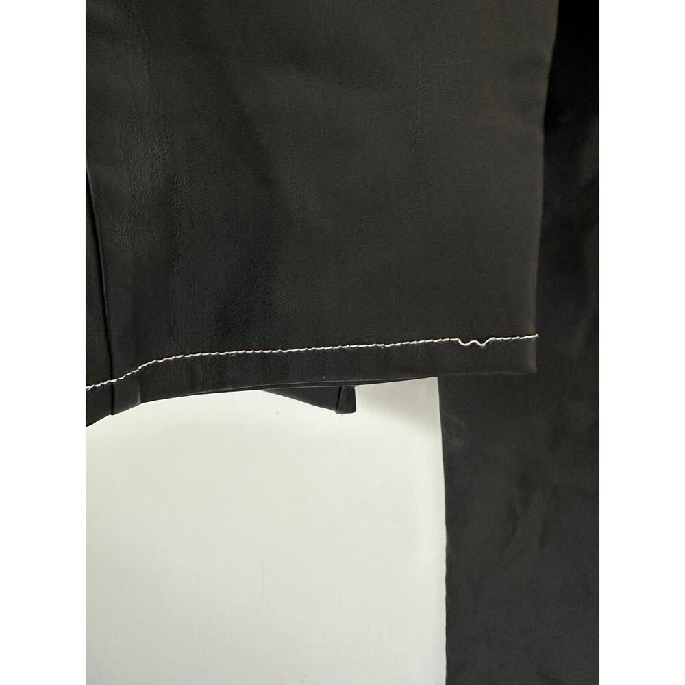 STAUD Faux Leather Pants with White Contrasting Stitching size 0 - Picture 12 of 14